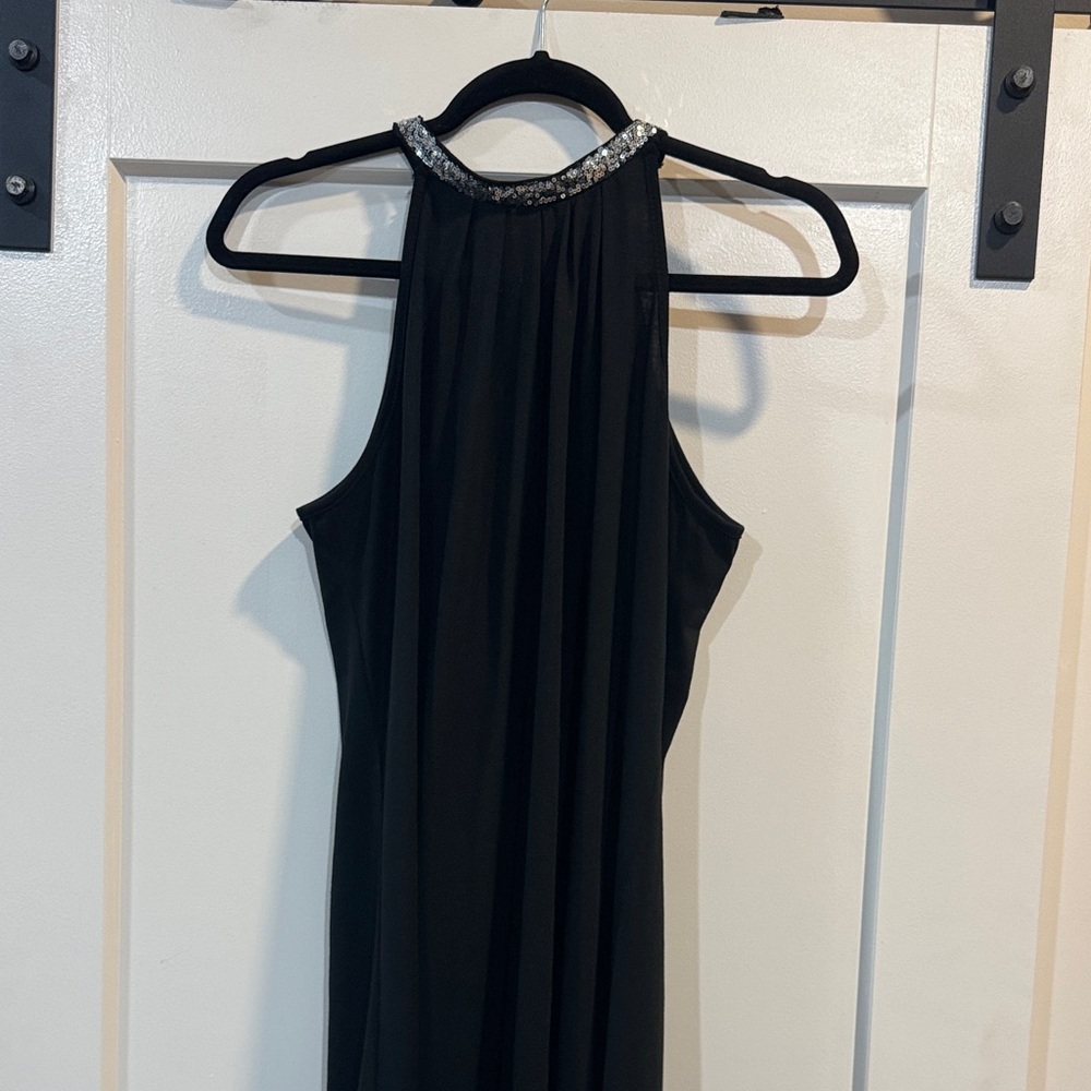 Elegant Black Halter Sleeveless Dress